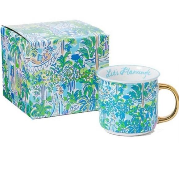 Lilly Pulitzer Sprout Green Lilly Holiday gift Mug New in box - Picture 2 of 5